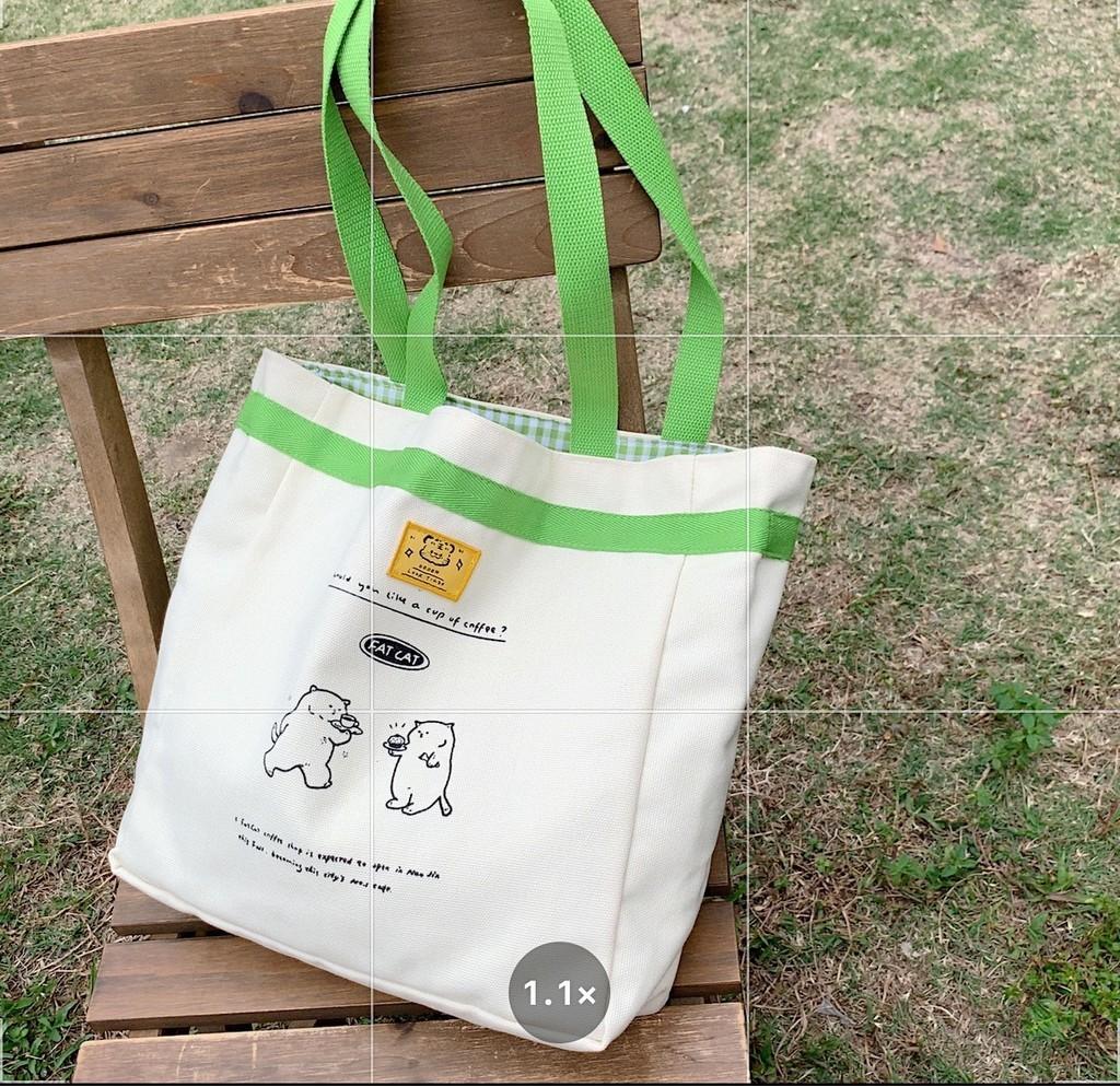 Adorable Ins Style Canvas Tote Bag Cute Casual Shoulder Bag For School Everyday Use