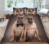 3D Pet Dog Bedding Set Animal Down Duvet Cover 2/3 Pieces Quilt Cover Single Bed Double Bed Full Size Quick Drying Bed Cover for Dog Lovers