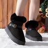 New Women's Low Top Plush Loop Mouth Warm and Stylish Thick Soled Midsole Fluffy Cotton Shoes Snow Boots