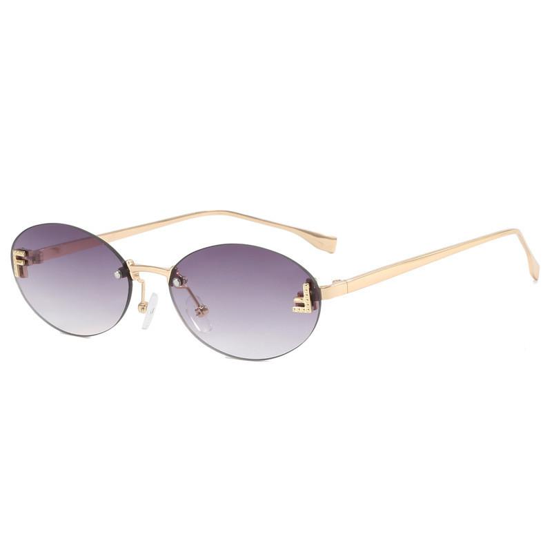 Alphabet F Metal Round Sunglasses With Uv400 Antiglare For Fashion Travel And Outdoor Use
