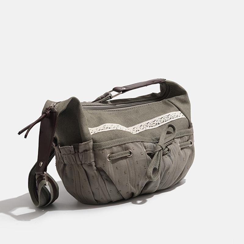 Casual Shoulder Bags Cute Sweet Girl Bow Canvas Denim Crossbody Bag Women Vintage Ladies Retro Messenger Bag Designer Handbag