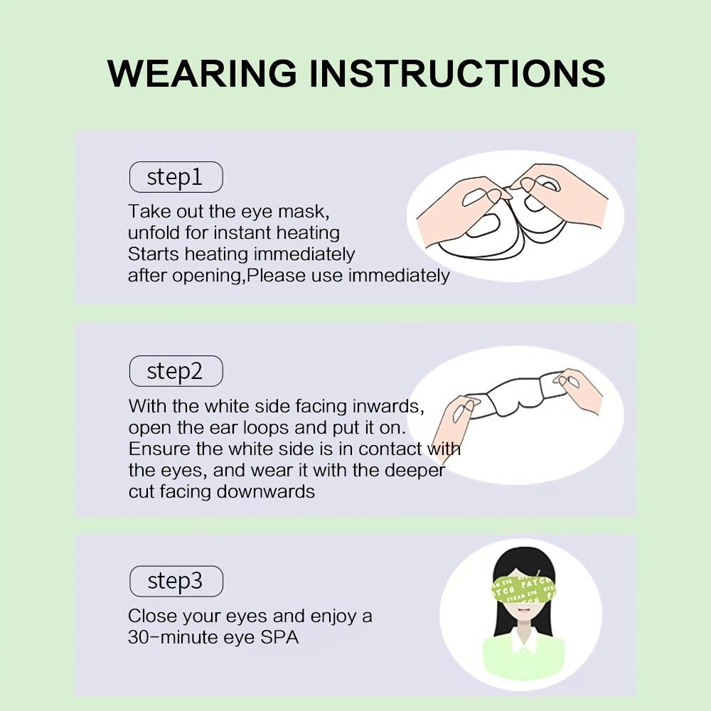 10pcs Hyaluronic Acid Steam Eye Masks, Latex-Free, Moisturizing Eye Treatments for All Skin Types, Soothing Nap & Travel Steam Compress with UV Block