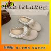 2025 new bow lace bag head half slippers women's summer wear with skirt lazy women's cool slippers