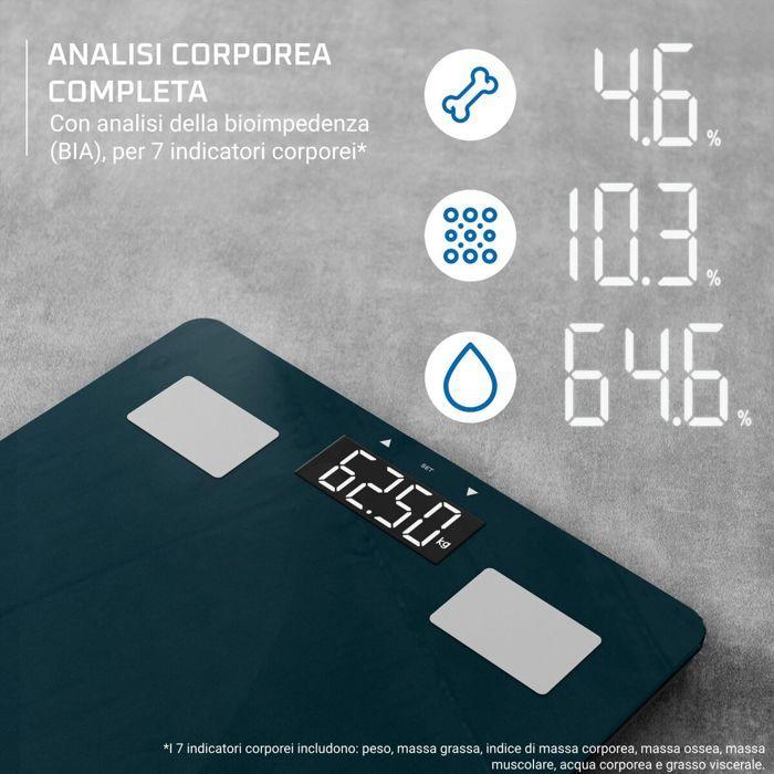 Balance Numérique de Salle de Bain - ROWENTA - BR2600 - Bleu - 180 kg - Verre trempé