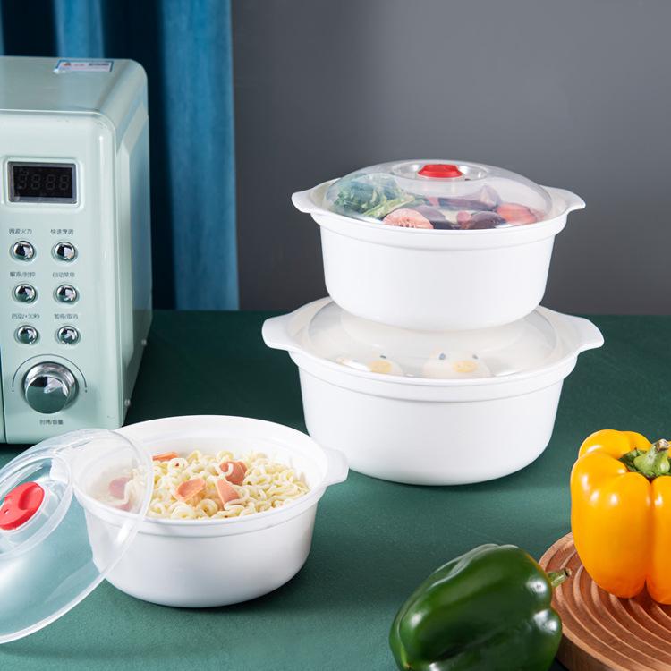 Plastic Soup Bowl with Lid - Microwaveable, Food-Grade, Fresh-Keeping Lunch Container