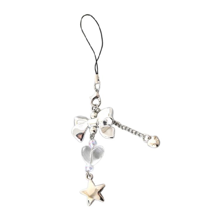 Řetízek na telefon Mašlička Korálkový popruh na telefon Odnímatelný přívěsek na klíče pro batoh