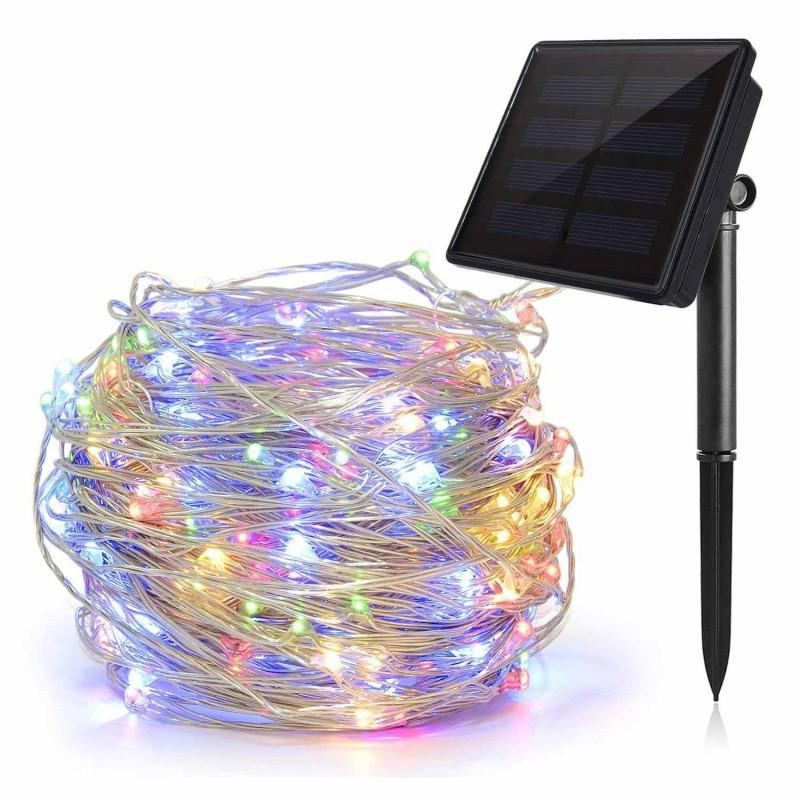 LED Solar Copper Wire String Lights - Outdoor Christmas Fairy Lights for Courtyard, Balcony, Garden Decoration