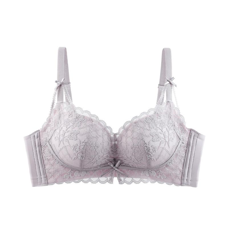 Mulberry Silk Modal Small Chest Gathered Bra Without Steel Ring, Collection of Accessory Breasts, Lace Comfortable Underwear