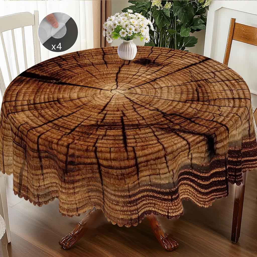 1 Piece Retro Wooden Board Theme Tablecloth, Wooden Pattern Design, Country Farmhouse Style, Suitable For Spring And Summer Holiday Parties, Camping P