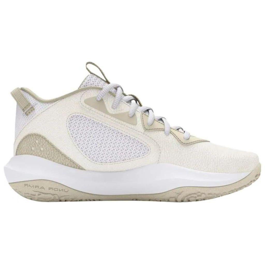 Under Armour Lockdown 6 Fashion Versatile Mid-Top Basketball Shoes Men sneaker White 3025616-103