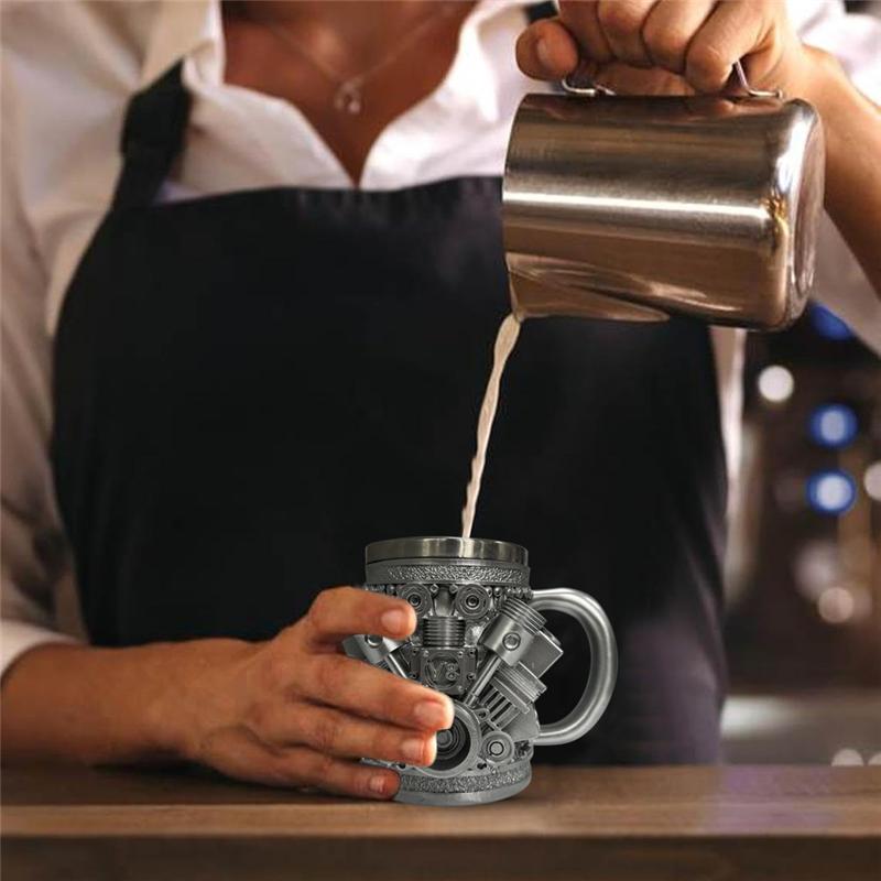 Stainless Steel Coffee Mug Engine Stainless Steel Mug Car Engine Coffee Mug V8-B61B