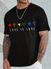 2026 Summer Proud And Trustworthy Rainbow Print Trendy Unisex Tshirt Summer Daily Outdoor Sports Party Casual Street Shortsleeve