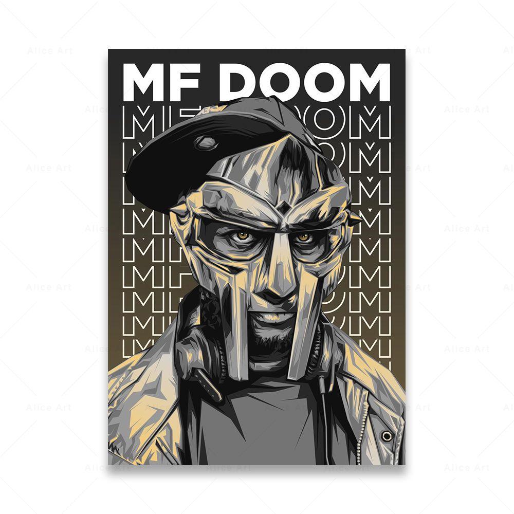 Singer Madvillain MF Doom Poster Room Decor Hip Hop Rap Music Album Star Wall Art Canvas Painting For Living Room Home Decor
