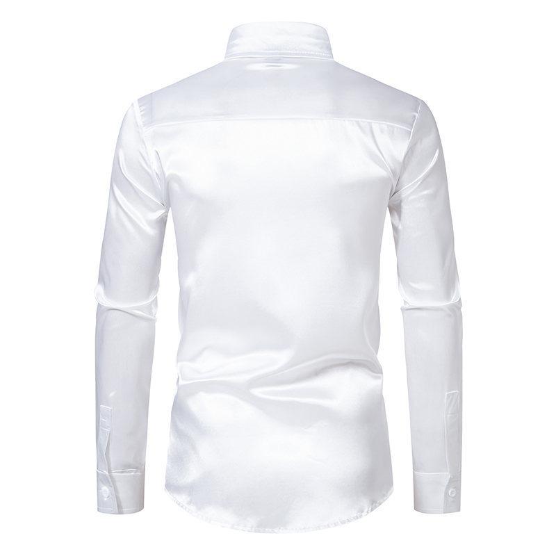 Men S Long Sleeve Solid Color Punk Style Shirt