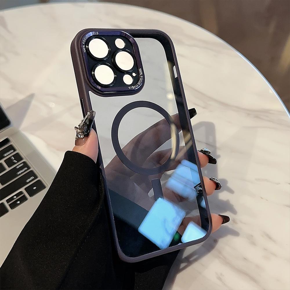 Applicable To IPhone16 Apple 14promax Mobile Phone Case Magnetically Absorbs New 13 High End 11 Metal Lens 12 Trend