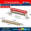 A10 Pure Copper Flame Retardant Distribution Box: Neutral, Fire, Ground Lines Universal Busbar Terminal Block
