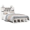 Solid Wood Bed with Shelf Without Mattress White 135x190 cm Pine