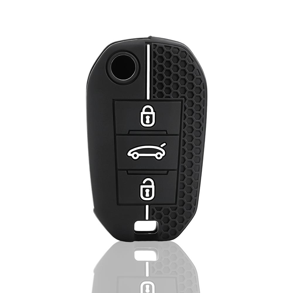 Silicone Car Key Case Cover For Citroen Berlingo 2026 C3 III Aircross C4 C4L C5 C6 C8 Picasso For Peugeot 208 2019 308 Key Cap