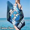 Custom Name Nk Osijek Crest Beach Towel - Soft, Ultra-Absorbent Microfiber, Lightweight, Perfect for Beach, Parties, Travel, Camping