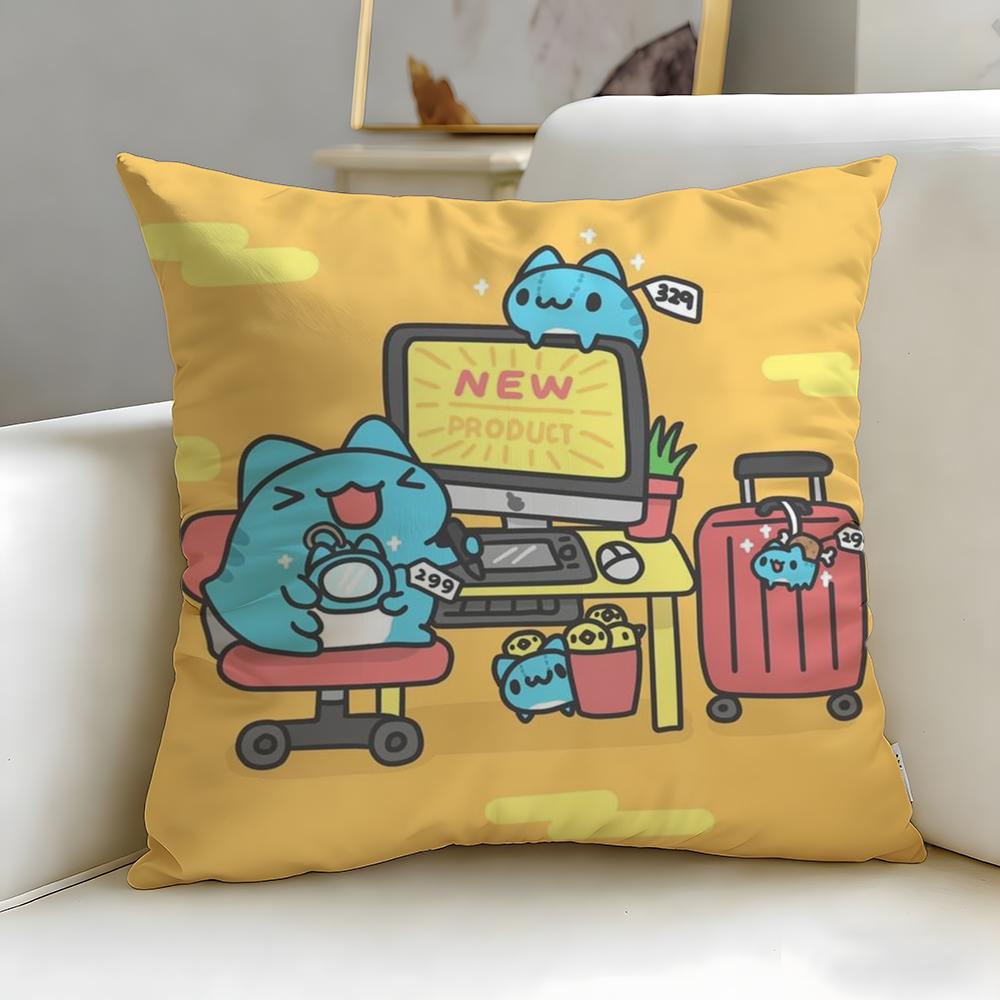 Beliebte Cartoon-Bugcat Capoo Kissenbezug Weich & Leicht zu Waschen – Vielseitig für Sofa, Bett, Reisen und Büro