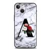Letters Flower English Marble Phone Case For iPhone 17 16 15 Pro Max 11 12 13 14 7 8 Plus SE 2020 X XR XS Cover Soft Black