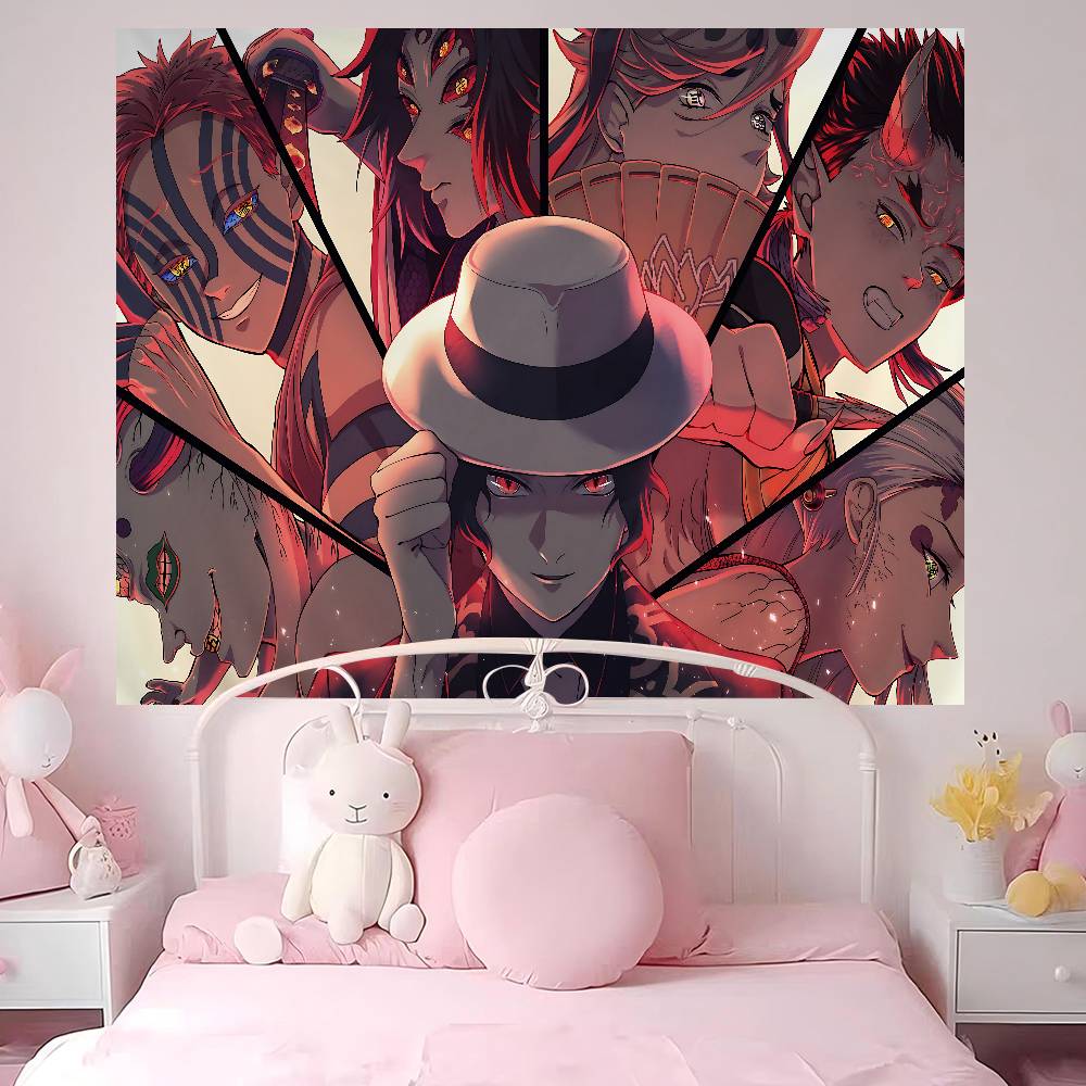 Anime Demon Slayer Kochou Shinobu Cartoon Tapestry Wall Hanging Decoration Household Home Decor