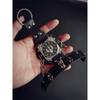 Hot New Men Punk Skull Black Leather Bracelet Wrist Watches with 50mm Wide Band Big Dial Watch Hours for Men Relogio Masculino