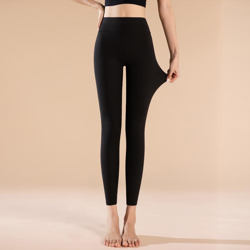 Seamless Women's Fleece Warm Cotton Yoga Pants, Base Layer, Plus & Petite Sizes, for Autumn/Winter.
