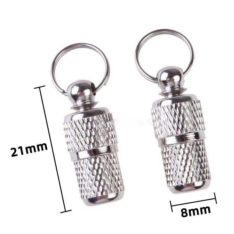 1-6Pcs Dog Cat Storage Tube Anti Lost Address Label Pet Name Address ID Tags Mini Metal Collar Tube Necklace Pendants Collars