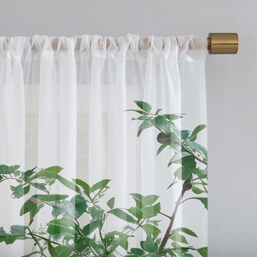 Set Of 2 Hd Digital Hundred Birds Hanging Clock Tree Printed Window Valance Home Decorating Style Decorative Living Room Bedroom Curtain Polyester