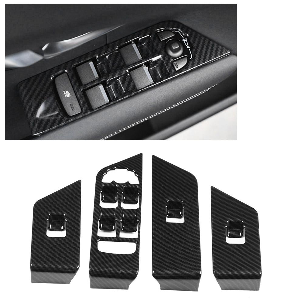 4Pcs Carbon Fiber Window Lift Button Cover Trim Frame for Land Rover Range Rover Evoque 1217