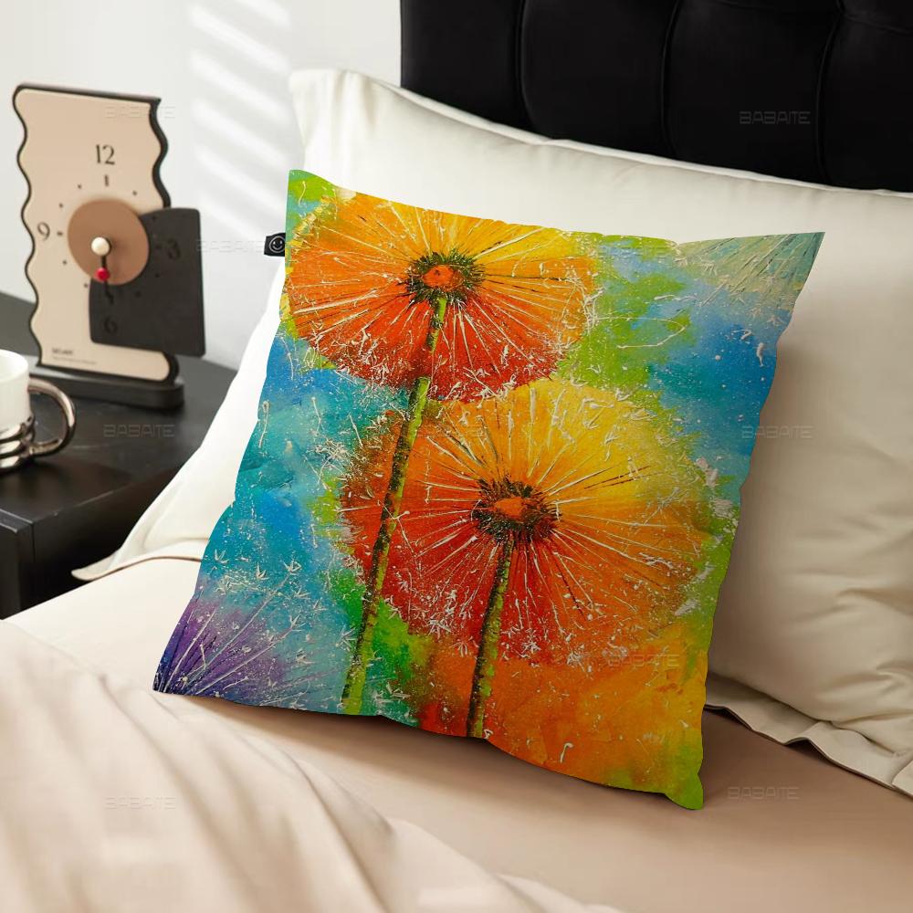 Abstract Dandelion Decorative Room Aesthetics Pillow Case Home Decor Bedroom Sofa Bed Couch Pillow Cover 45x45