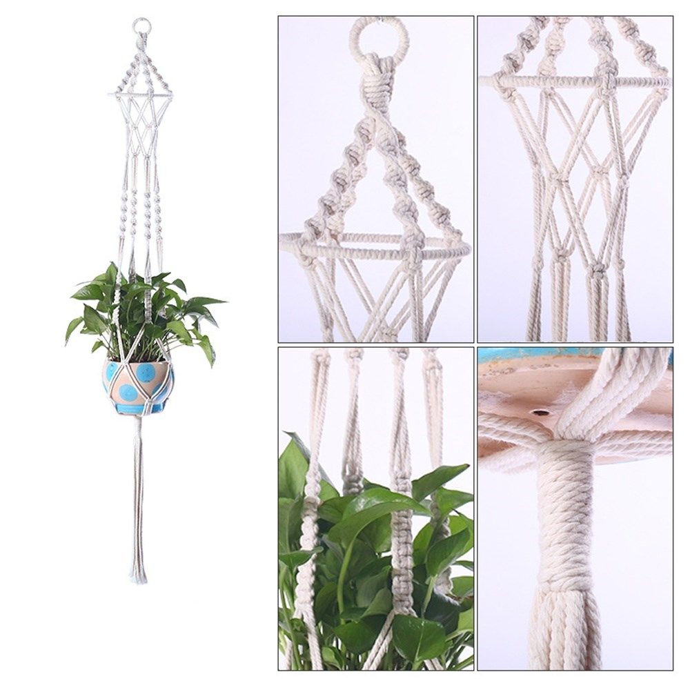 Dekorationen Makramee Geknoteter Hängekorb Pflanzkorb Seil Blumentopfhalter Gartenpflanzenhänger