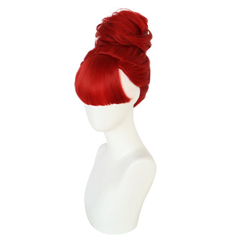 Peruci Sintetice Roșii Scurte Ondulate Coc pentru Femei Cosplay Perucă Anime cu Breton Fete Costum Halloween Perucă Petrecere Drag Queen
