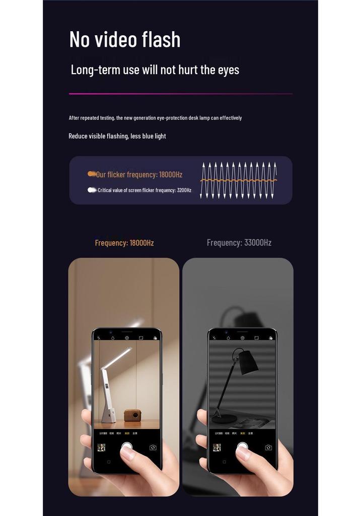 15W Eye Protection Desk Lamp with Wireless Fast Charging Bracket, Foldable for Storage, Perfect for Reading and Studying.