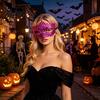 Adjustable Elastic Strap Mask Rhinestone Masquerade Mask, Eye for Halloween Party Ball Gala Chic Carnival Cosplay, Sparkling Hollow Costume