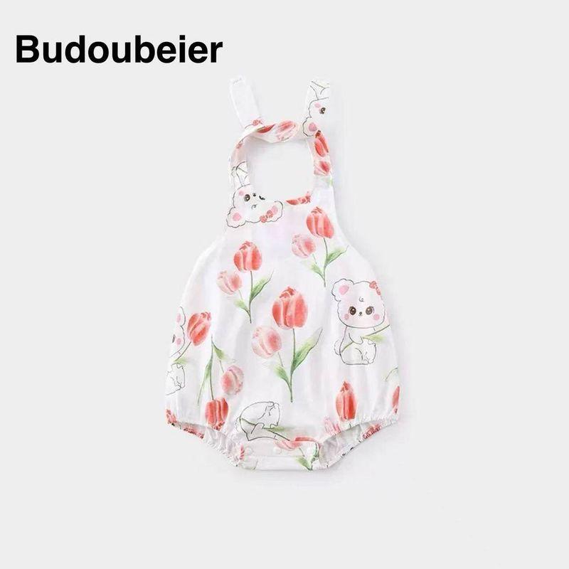 

British Baby Girl Summer New Style Cute One-Piece Romper for Newborns and Infants Small flower 59