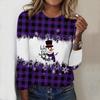 2025 Podzim & Zima Dámský Nový Ležérní Top s Kulatým Výstřihem a Dlouhým Rukávem 3D Vánoční Vzor Ideální Halloweenský Vánoční Dárek