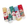 Coral Fleece Christmas Socks: Women's Warm Cartoon Mid-Calf Holiday Sleep Socks