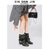 Folded Western Cowboy Boots Autumn Women'S Pile Boots Heel Pointed Knight Boots Pant Pants Boots