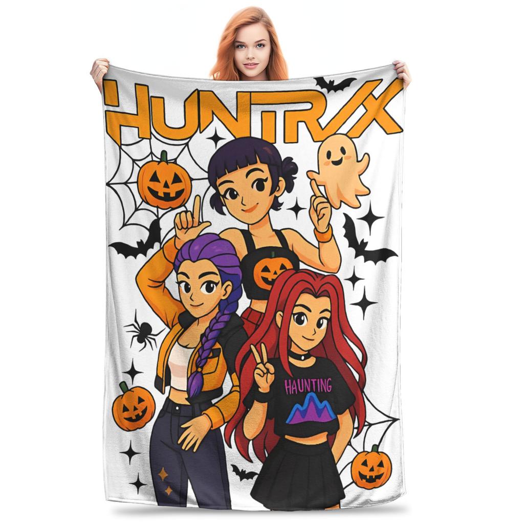 Saja Boys Kpop Hunter Halloween Blankets Quality Soft Warm Bedding Throws Autumn Girls Boys Couch Bed Street Trend Bedspread