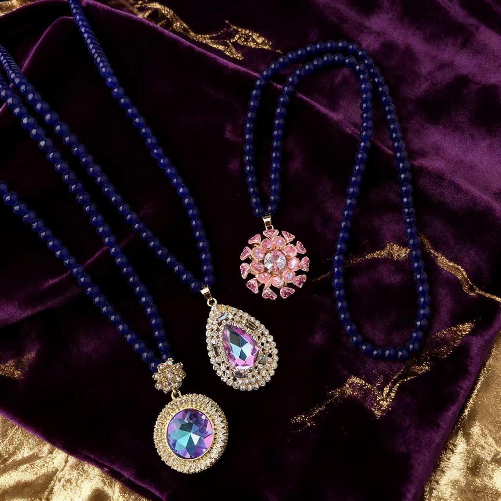 Elegant Purple Sweater Chain: Luxurious Long Necklace Accessory