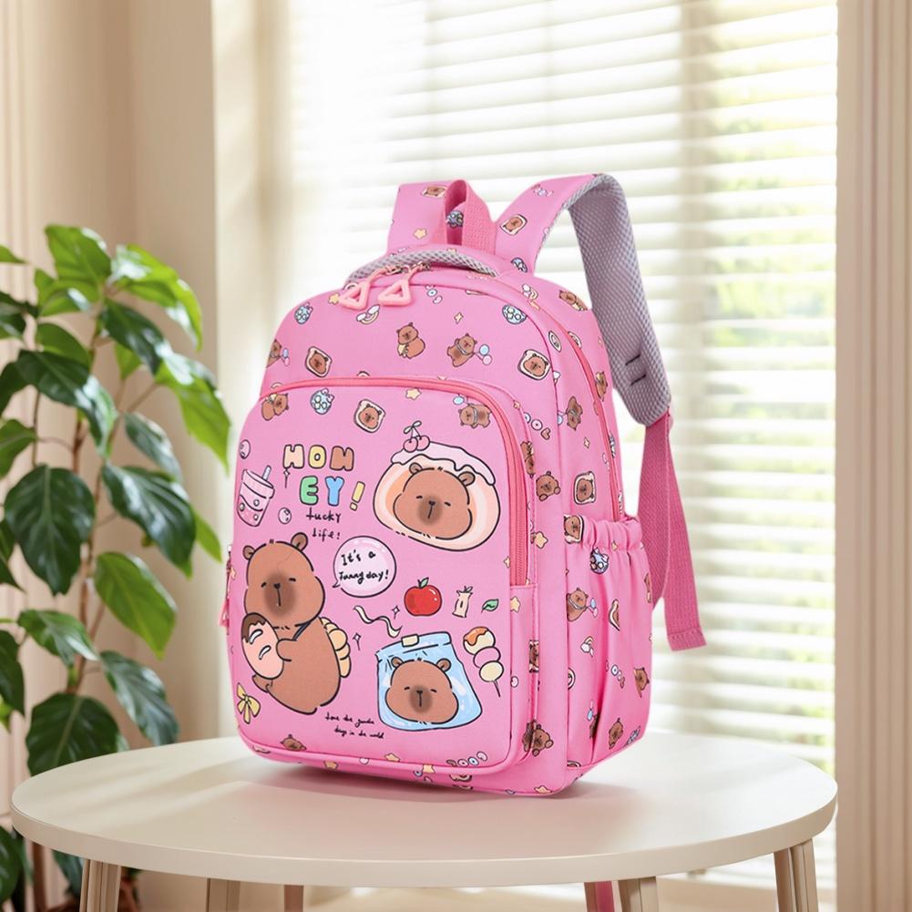 3PCS Set Capybara School Bags for Girls Primary Schoolbag Cartoon Backpack Set Rucksack Bagpack Kids Cute Children Book Bags