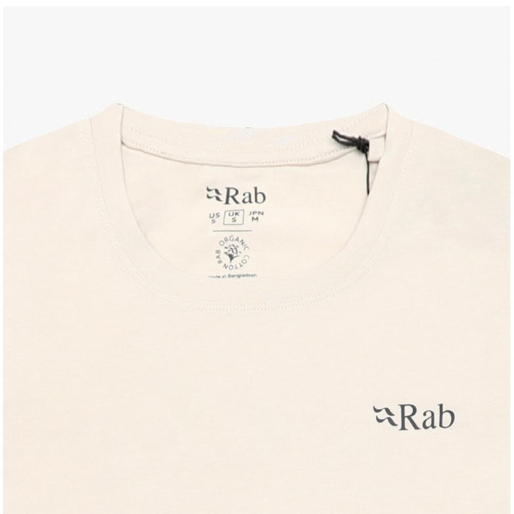 Rab Men S T ShirT STance mounTain Peak Logo Qcb 66 Ecru
