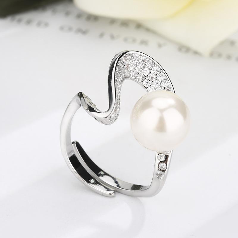 Jewelry Pearl Ring Jewelry Nanyang Zhuhai Macao White Bead Mysterious Grey Bead Women