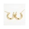 [Jewelry Excellente] Hoop Earrings 3.0mm×15mm Ring Hoop Earrings (K18 Yellow Gold)