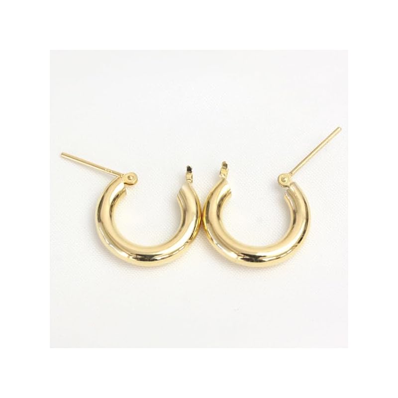 [Jewelry Excellente] Hoop Earrings 3.0mm×15mm Ring Hoop Earrings (K18 Yellow Gold)