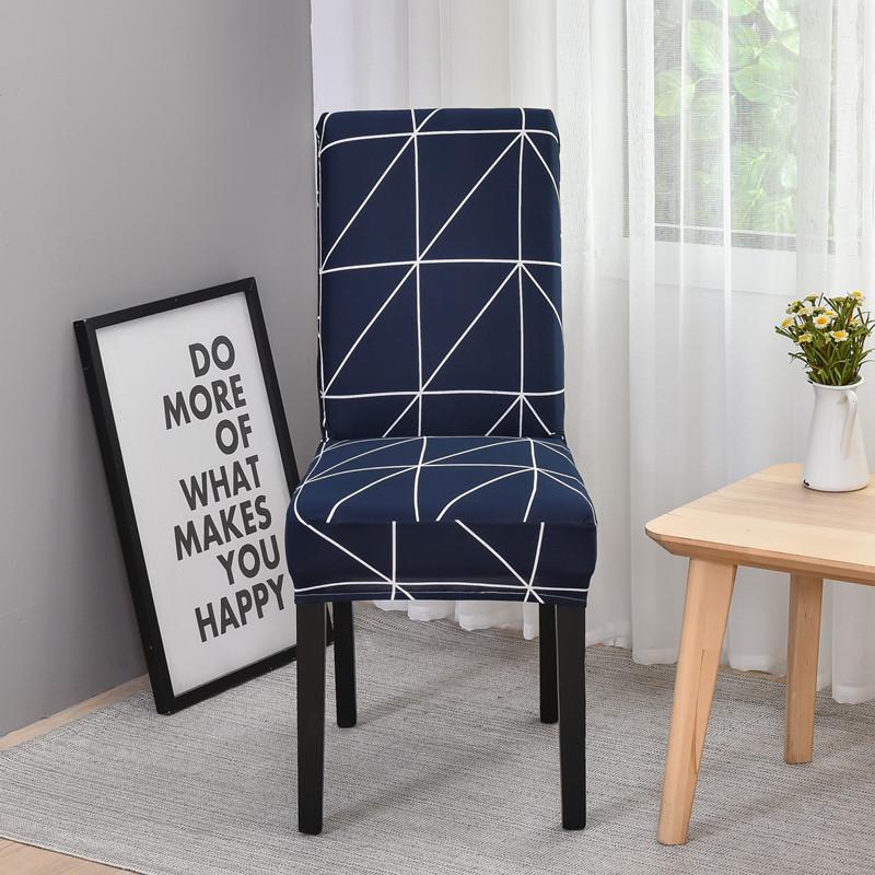 Geometric Elastic Dining Chair Cover Universal Slipcovers Chair Case Stretch Seat Cover for Wedding Hotel Banquet Living Room