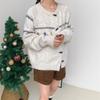 Autumn and Winter New Retro Crew Neck Sweater Cardigan Women's Gentle Wind Loose Lazy Wind Crochet Knitted Coat Women