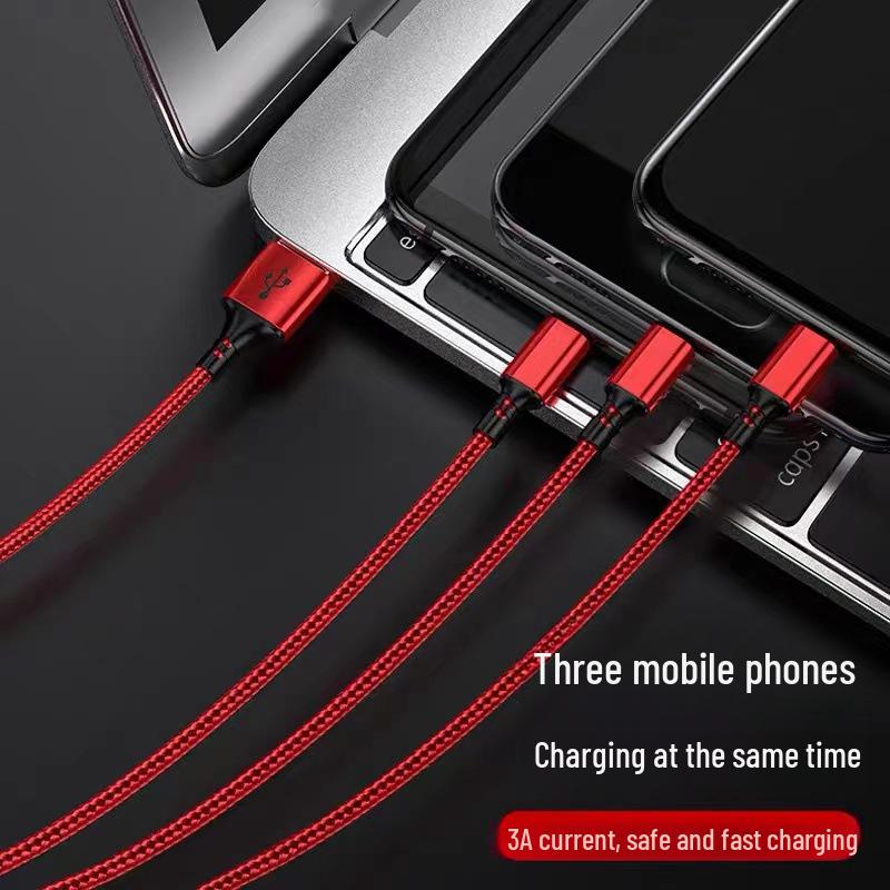 Pleciony nylonowy kabel danych 3 w 1 do szybkiego ładowania, mały prezent